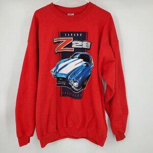 NWT Vintage Chevrolet Camaro Z28 Red Muscle Sport Car Crewneck XL Y2K 90s Racing